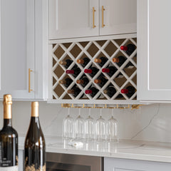 RTA Shaker Solid Wood Wine Rack Cabinets with Lattice Panels Wall Cabinet White for Kitchen Storage